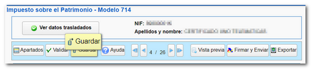 guardar la declaración