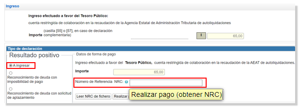 Tipo de declaración