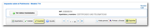 Cumplimentar y menú botonera