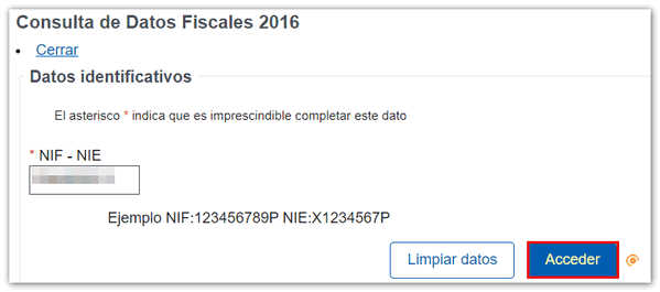 Consulta con certificado o clave