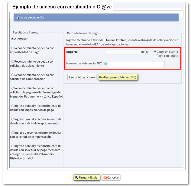 Acceso con certificado o Cl@ve PIN