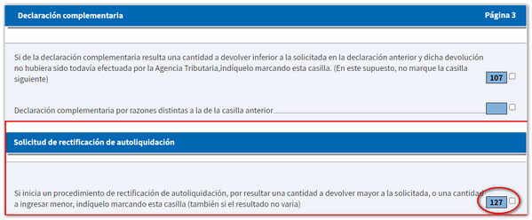 Rectificación autoliquidación
