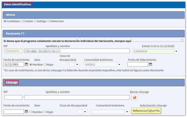 pantalla datos identificativos renta web 2018