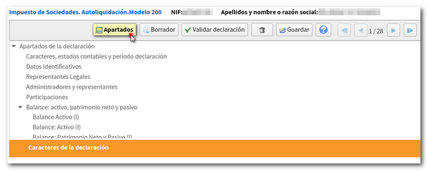 Apartados declaración 200
