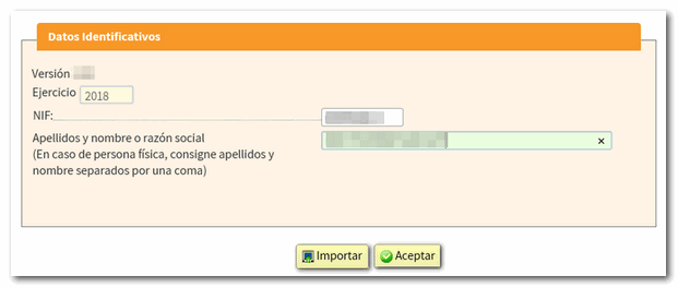Nueva declaración Sociedades WEB e importar