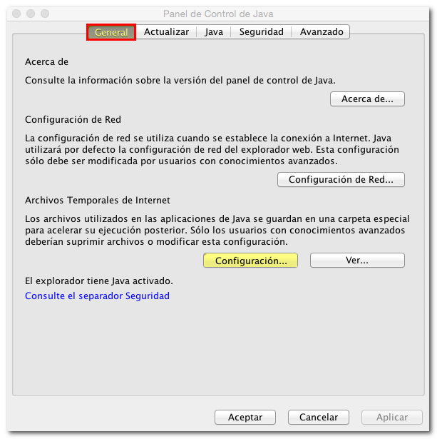 Configuración general