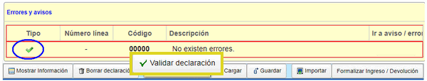 Declaración 210 sin errores