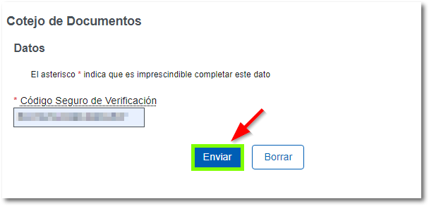 Cotejo de documentos mediante CSV