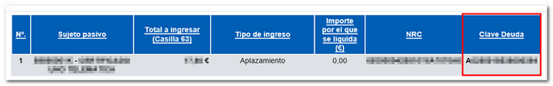 Clave de liquidación