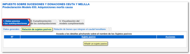 Relación de sujetos pasivos