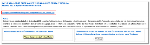Alta declaración