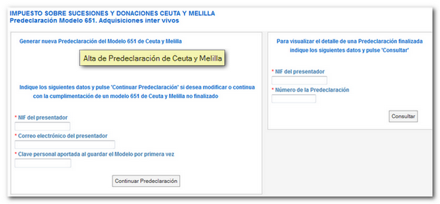 alta predeclaración