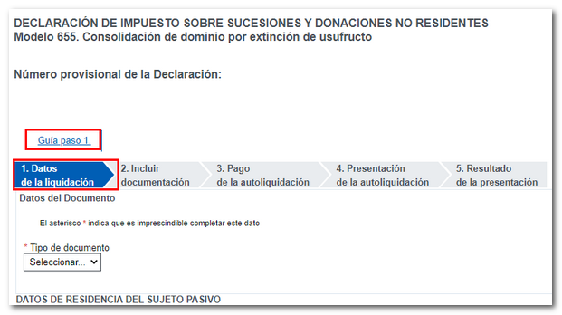 Cumplimentación de datos