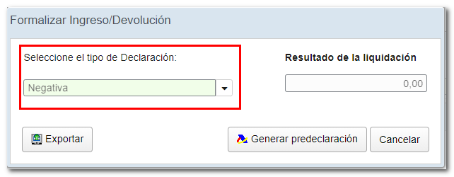 Liquidación negativa