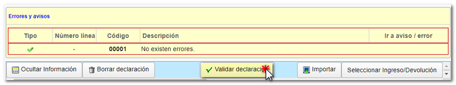 Validar declaración