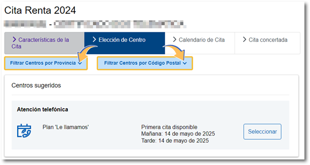 Elección de centro
