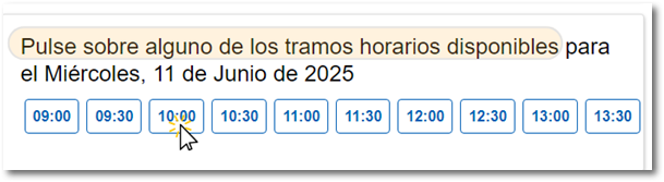seleccionar hora