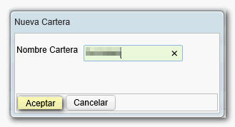 Nombre de la cartera