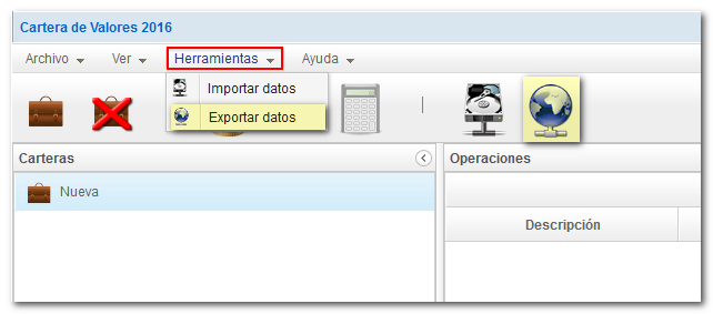 Imagen exportar datos