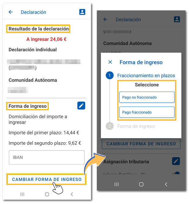 Incluir o modificar código IBAN