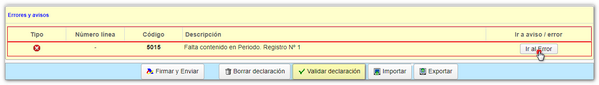 Validar la declaración