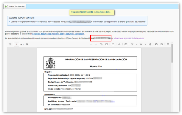 Justificante