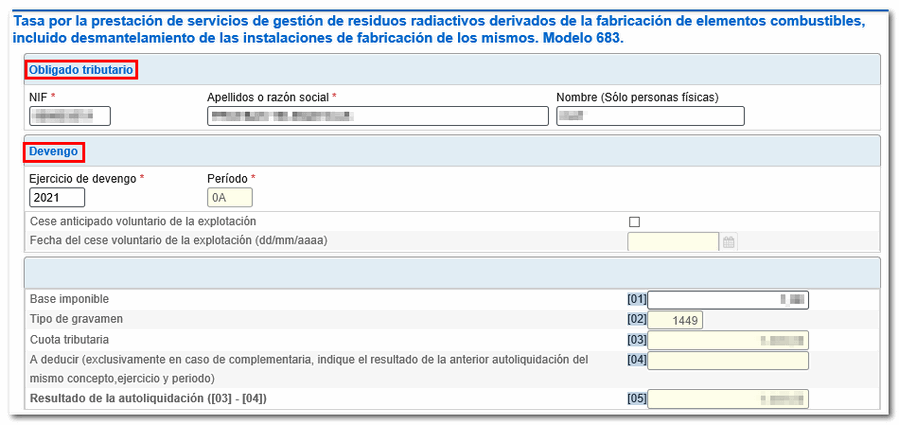 Cumplimentar formulario