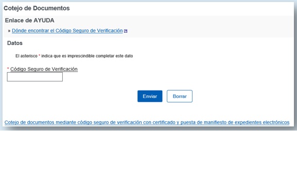 imagen pantalla cotejo de documentos con CSV