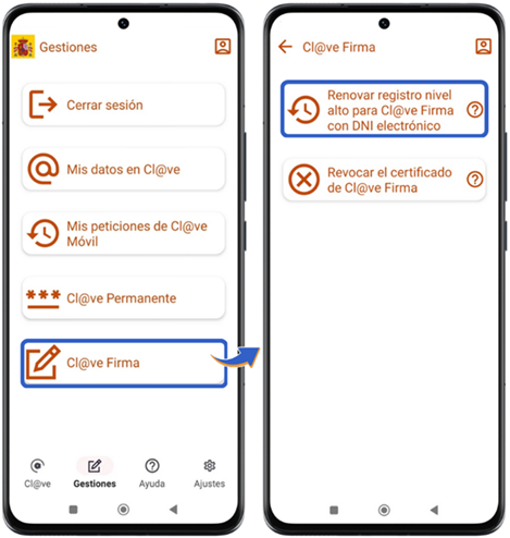 Renovar nivel avanzado con dnie