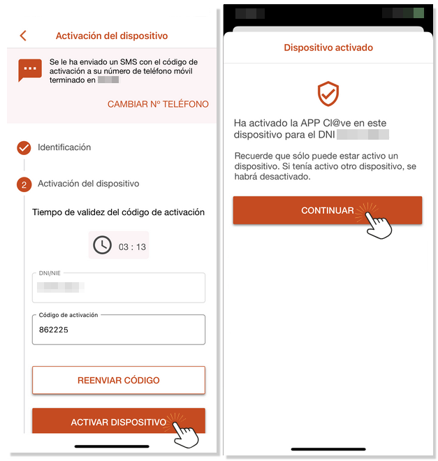 Activar dispositivo por SMS