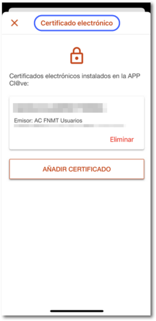 Ajustes certificados APP Cl@ve iOS