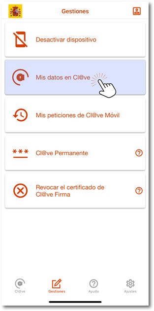Mis datos en cl@ve