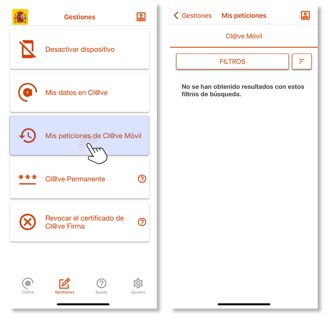 Mis peticiones clave APP Iphone