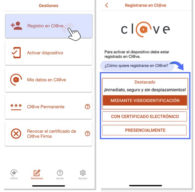 registro en Cl@ve desde APP Cl@ve iOS