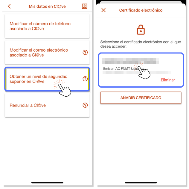 subir nivel seguridad Cl@ve