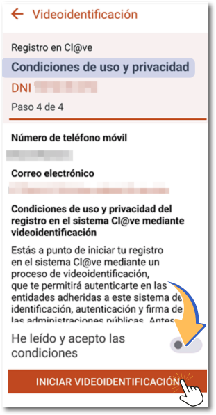 Iniciar videoidentificación