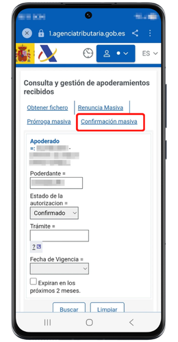 Confirmación masiva