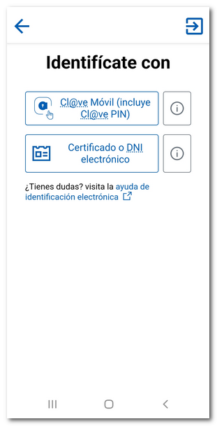 Identificación con Cl@ve PIN