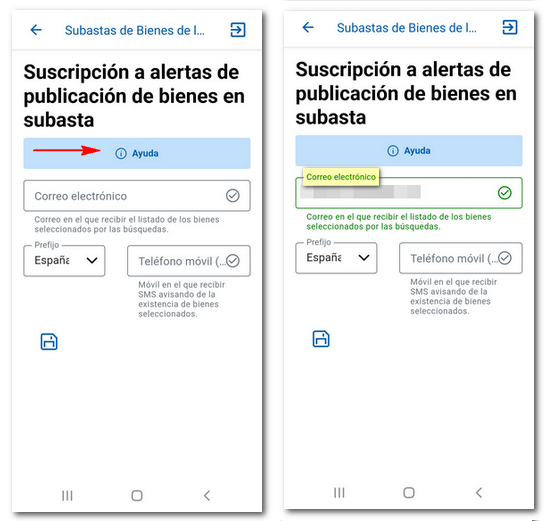 Ayuda y Correo electrónico