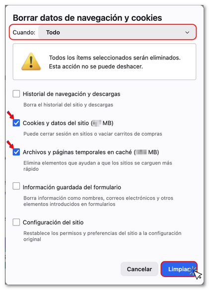 Todo el historial, Borrar historial
