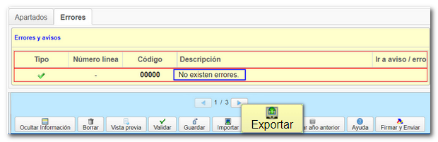 Exportar sin errores
