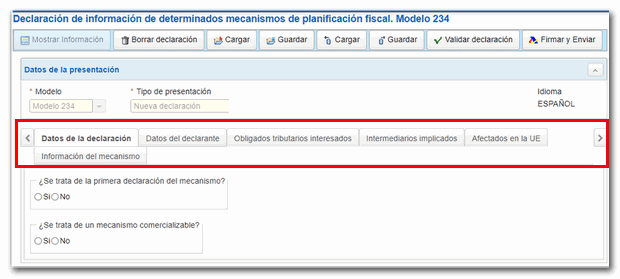 Cumplimentar modelo