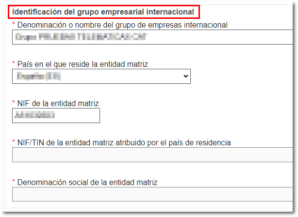 Identificación del resto de entidades del grupo