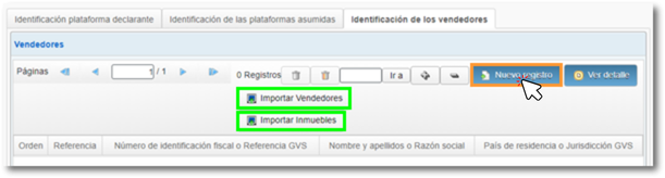 Nuevo registro o importar fichero