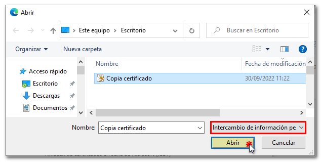 Abrir copia pfx