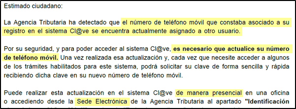 Comunicación de oficio Sin teléfono