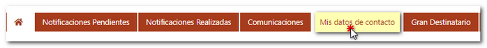 Acceso a "Mis datos de contacto"