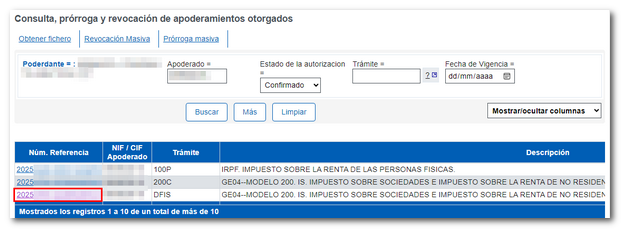 Seleccionar apoderamiento