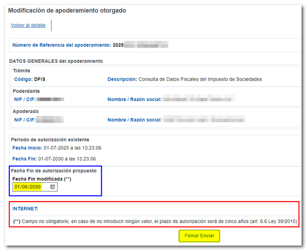 Firmar y enviar cambio