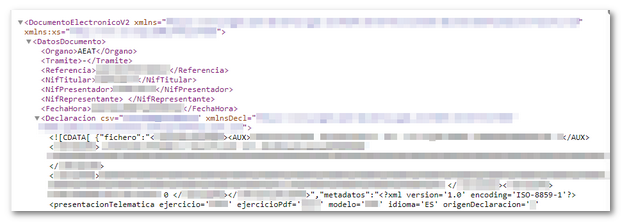 Fichero XML descargado